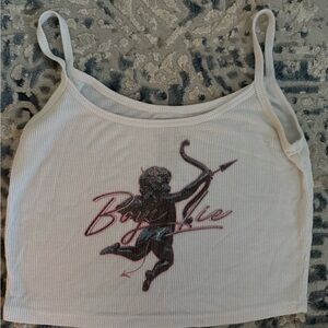 Boys Lie White Ribbed Tank